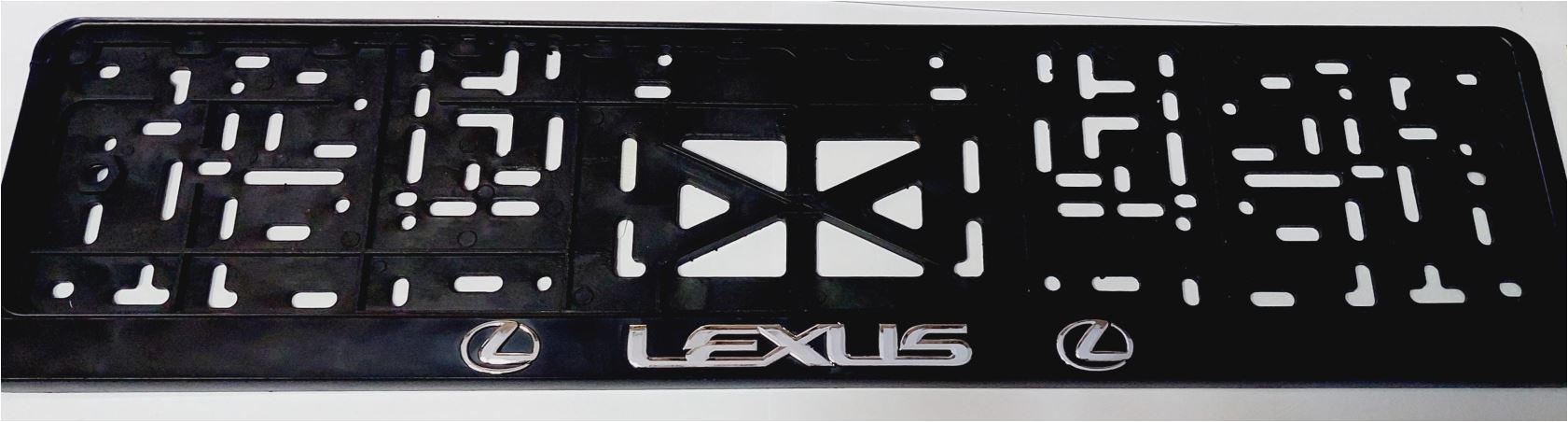 Рамка номера пластик с защелкой рельеф LEXUS серебро 112/1-STD-LS