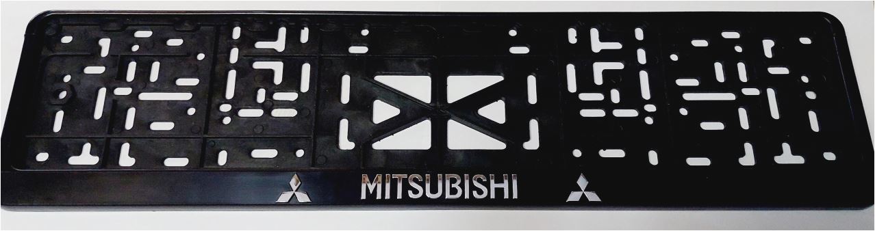 Рамка номера пластик с защелкой рельеф MITSUBISHI серебро 112/1-STD-MB