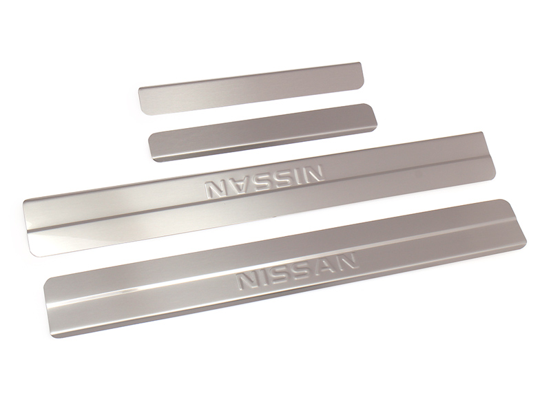 Накладки внутр.порогов NISSAN ALMERA (2013->) ступенчатые (нерж. сталь) (к-т 4 шт.) NSI-007