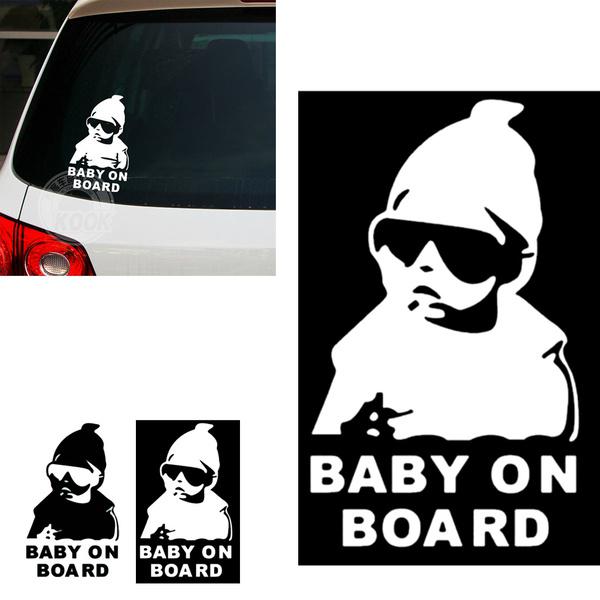 Наклейка (вырезанная) "Baby on Board" ( 12х17см) чёрный шт