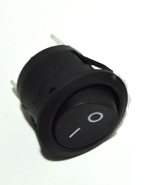 Выключатель клавишный круглый ON-OFF без подсветки "Black" (3-х контактный)