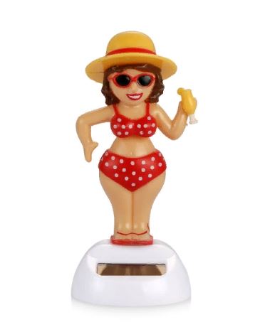 Игрушка на панель танцующая Девушка на пляже, солнеч. батарея