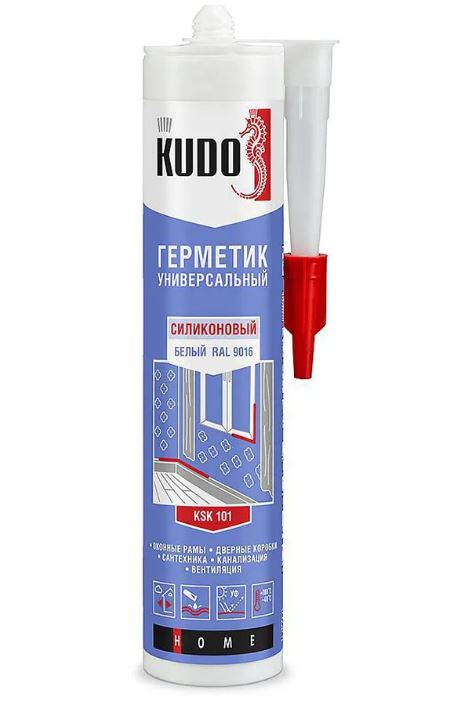 Герметик силиконовый KUDO белый (280 мл.) под пистолет (KSK-101)