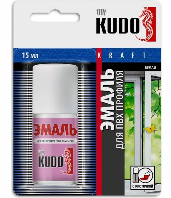 Краска-кисточка KUDO для ПВХ-профиля, белая (KU-7K6101)