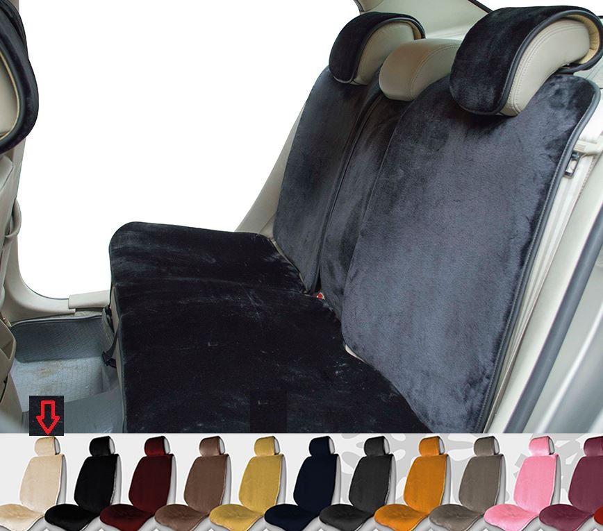 Накидки на сиденье комплект перед и зад. иск. мех «ALPACA PLUS» Бежевый 22158