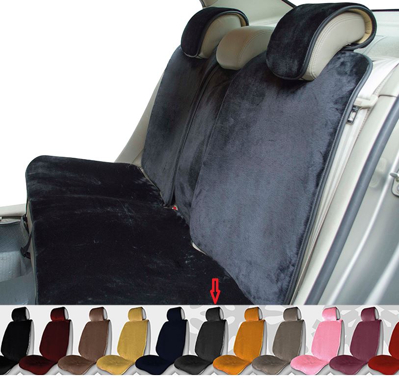 Накидки на сиденье комплект перед и зад. иск. мех «ALPACA PLUS» Темно-Серый 22164
