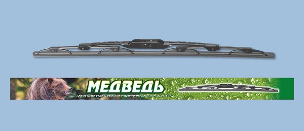 Щетка стеклоочистителя каркасная Медведь 530 мм, графит покрытие, FR-21
