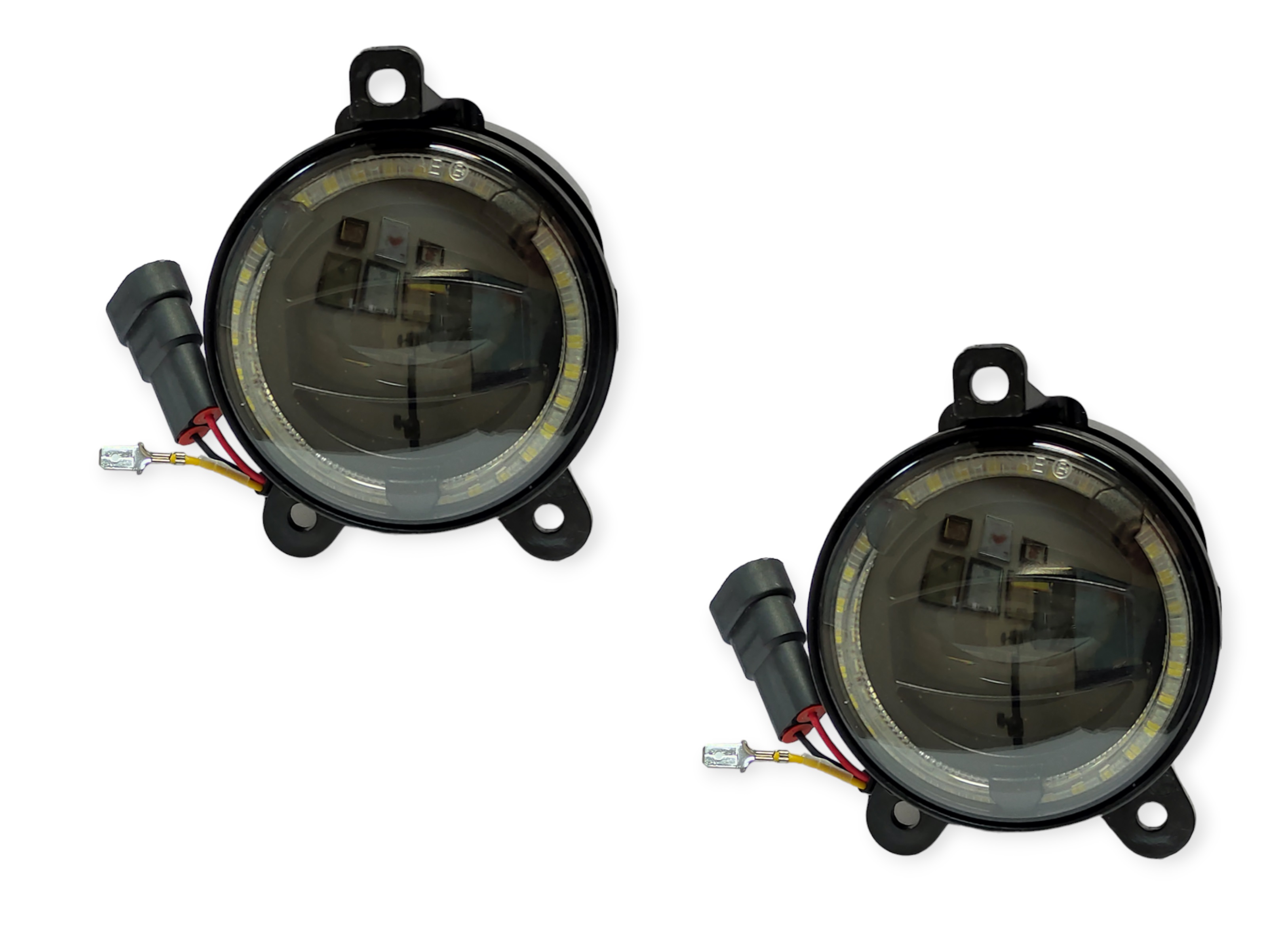 Фара противотуманная ZF-5285-LED-WH со светодиодами белая FISH EYES MODEL на Приору  (90*90*67MM) 12