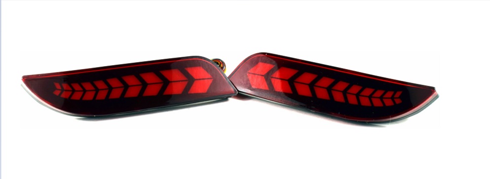 Накладки бампера светодиодные HP-BD49-01 RED  типа "Lexus" на задний бампер Лада Приора 2 (3 режима 