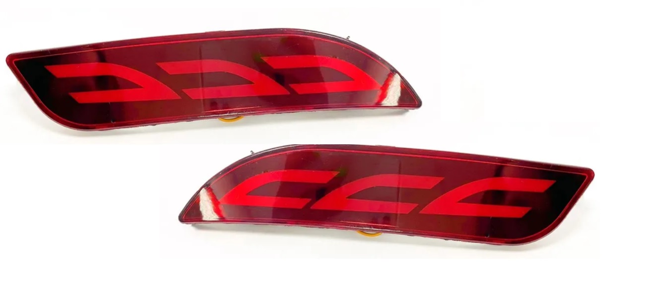 Накладки бампера светодиодные WD-007-HP-BD46-01 RED  типа "Lexus" на задний бампер Лада Приора 2 (3 
