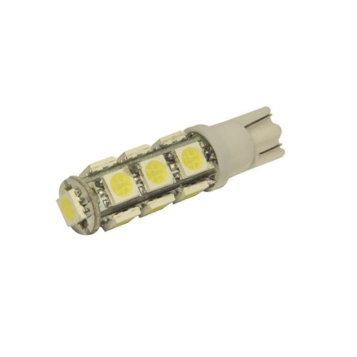 Автолампа светодиодная T10W (W2,1x9,5d) 13SMD 5050 W блист с тестер(2 шт) 6000K 12V MEGAPOWER /1/25