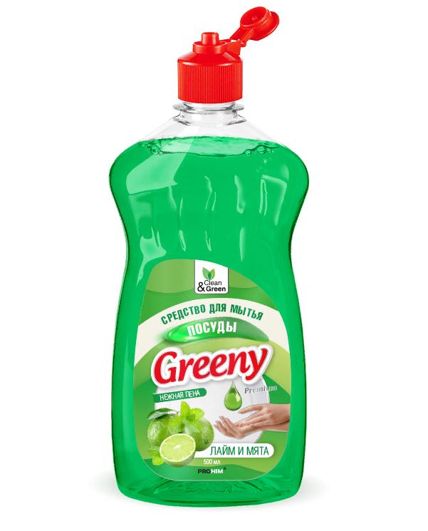 Cредство для мытья посуды "Greeny" бальзам 500 мл. Clean&Green CG8071 /1/12/