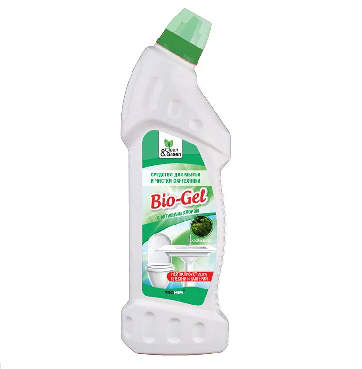 Средство для мытья и чистки сантехники "Bio-Gel" (с активным хлором) 750 мл. Clean&Green CG8072 1/8/