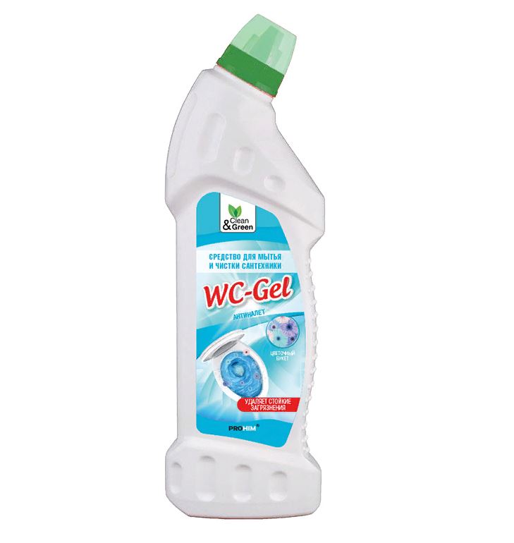 Средство для мытья и чистки сантехники "WC-Gel" (кислотное) 750 мл. Clean&Green CG8074 1/8/
