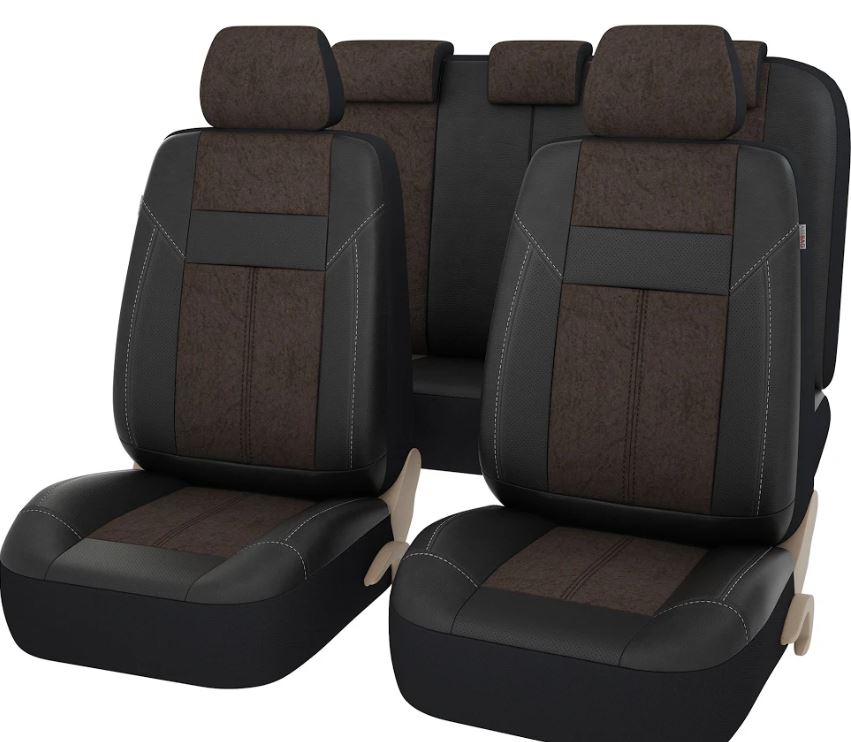 Чехлы PSV Absolute Next (Черный-Коричневый), экокожа + велюр