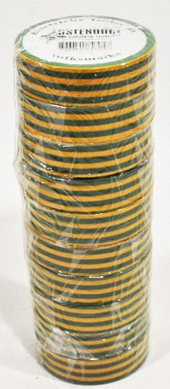 Изолента ПВХ OSTENDORF желто-зеленая 19мм х 20м., кратно уп-ки 10шт