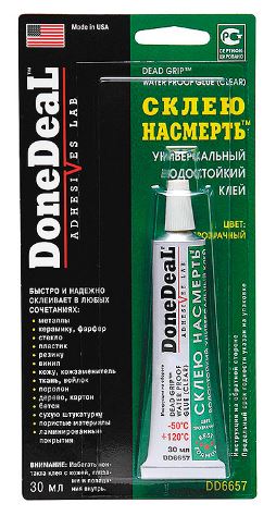 Клей универсальный водостойкий DONE DEAL Cклею насмерть прозрачный 30 мл