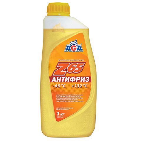 Антифриз AGA готовый к применению, желтый, -65С, 1 кг, G-12++
