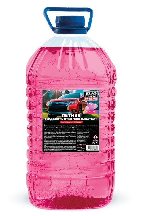 Жидкость стеклоомывателя (лето) "BubbleGum/Бабл гам" (ПЭТ) 5 л AVS AVK-662, шт