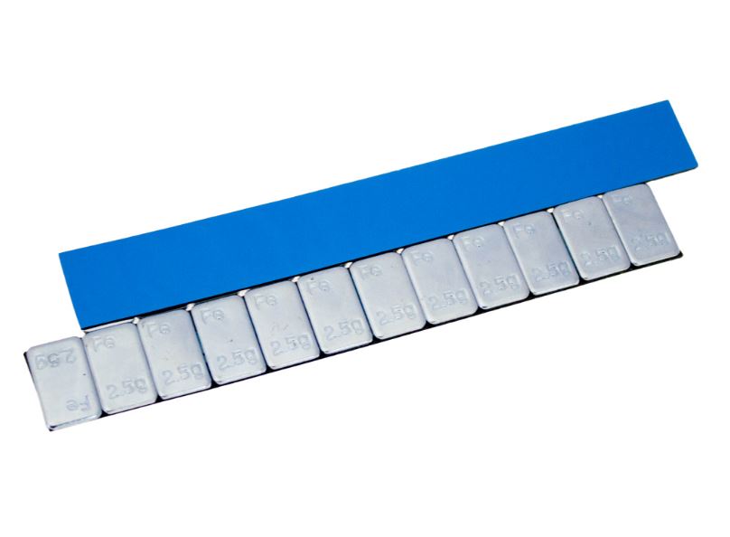 Груза адгезивные FE-030 12×2,5 гр (Синий скотч) (Zn) (100 шт.)