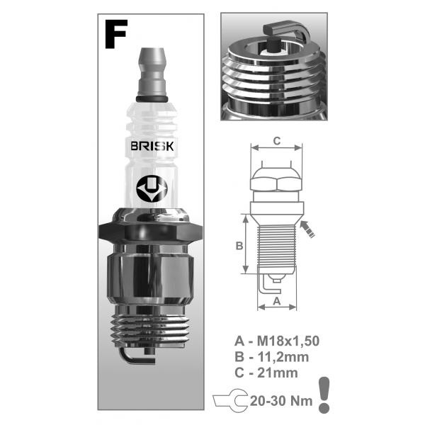 Свеча зажигания ГАЗ дв.405 ЕВРО-3 (к-т 4 шт./блистер) SUPER BRISK 1326/0010 кратно 4 шт.