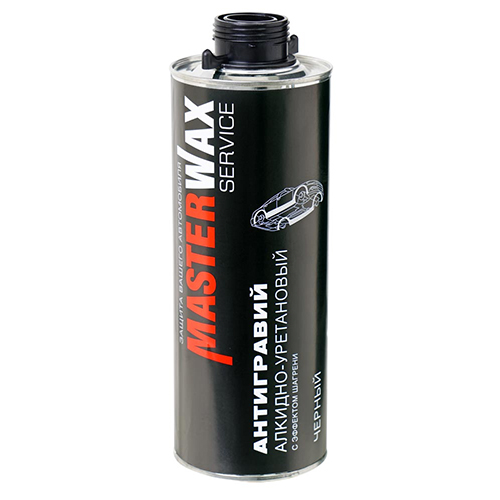 Мастика-антигравий MasterWax "MW SERVICE" 313 алкидно-уретановый с эффектом шагрени, черный, 1л/кг,