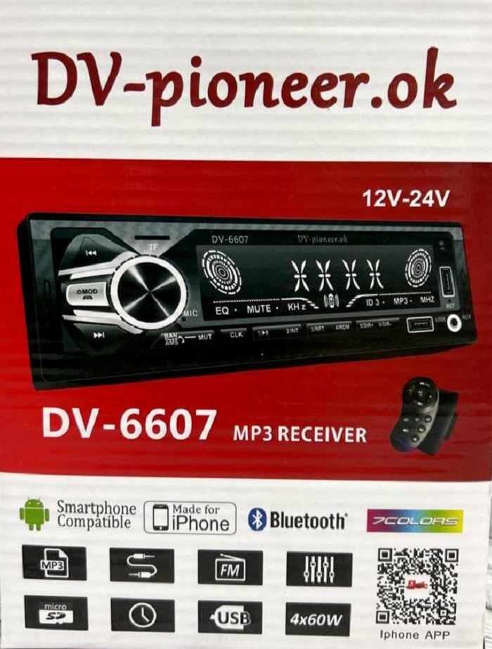 А/маг.  "OK-Pioneer" DV-6607 блютуз, джойстик на руль