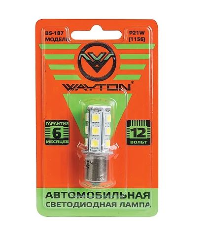 Автолампа светодиодная Wayton BS187 12V(P21W/1156) блистер 1 шт, шт