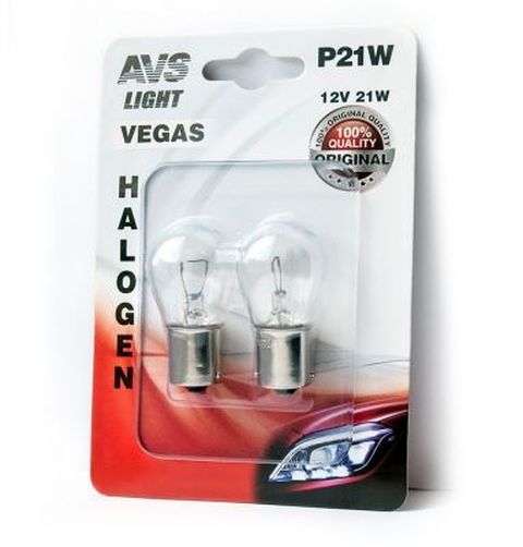 Автолампа AVS Vegas в блистере 12V. P21W(BA15S)- 2шт.