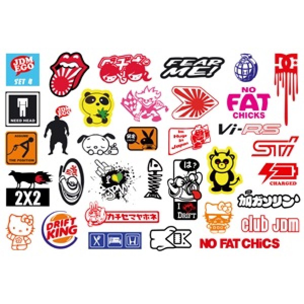 Наклейка "Sticker -boom JDM №4" (35х50 см), (вырезанная), наружная полноцветная шт