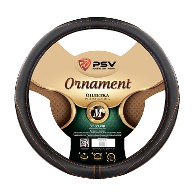 Оплётка на руль PSV ORNAMENT Fiber (Черный/Отстрочка коричневая) M 130515