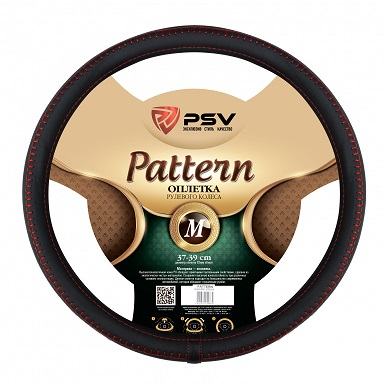 Оплётка на руль PSV PATTERN Fiber (Черный/Отстрочка красная) M 130527