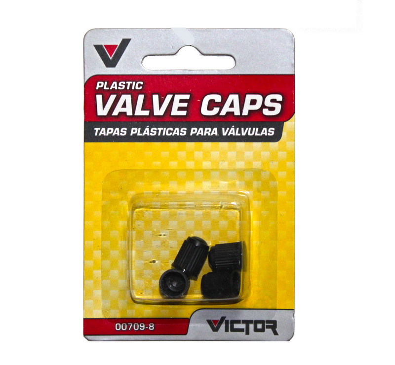 Колпачки на вентиль шины V709 BLACK пластик (4шт) VICTOR /1/10/120