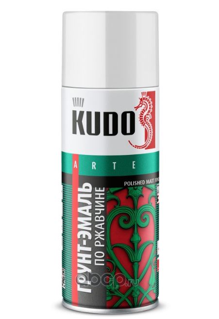 Грунт-эмаль KUDO по ржавчине (3 в 1) белая RAL 9003 (520мл) (KU-319003)