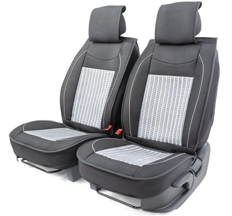 Каркасные накидки на передние сиденья Car Performance, 2 шт. материал алькантара,  чёрн./серый CUS-2