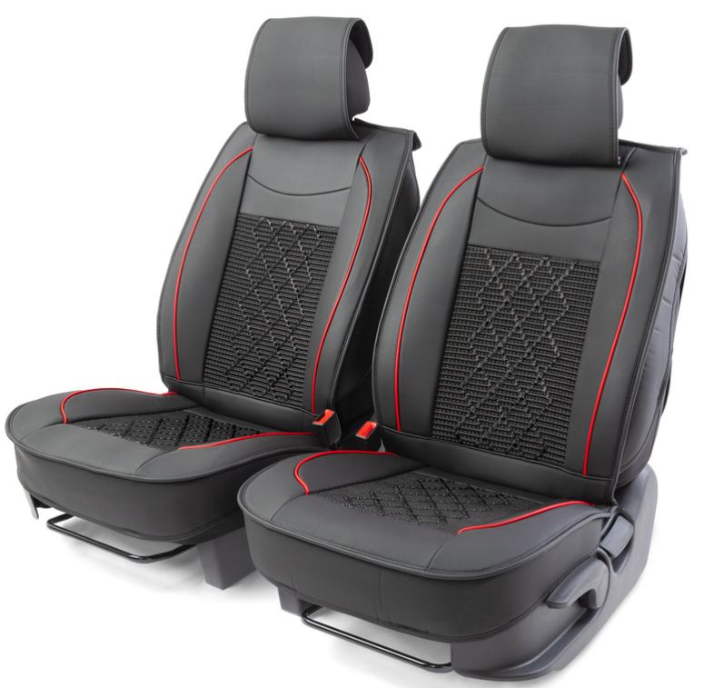 Каркасные накидки на передние сиденья Car Performance, 2 шт. материал Экокожа,   чёрый CUS-2092 BK/B