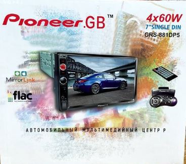 А/маг.  "Pioneer GB" GRS-881DP5 1DIN экран 7", муз центр, блютуз, джойстик на руль, пульт