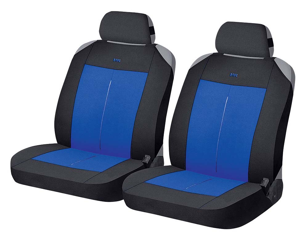 Накидки на сиденье HR «VERTICAL FRONT», фронт, 21337, синий/черный/синий