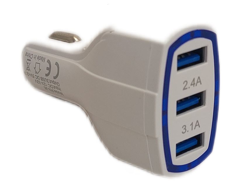 Адаптер  USB в прикуриватель 3 USB(3,1А; 2.4А; 2.4А) (12/24V) зарядное устройство OS-3USB
