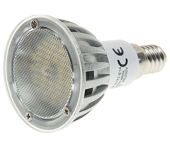 Лампа светодиодная LM-0177-E14 WARM WHITE 48 SMD LED 3W=30W угол освещения 120° (75мм, Ø50мм) 170-24