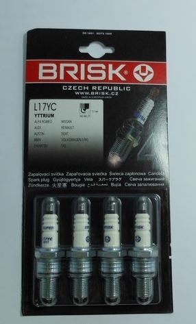 Свеча BRISK A-LINE 08/L 17 YCY для а/м ГАЗ 3302,2752 дв.406 (к-кт,4 шт.) (0,7) (A-LINE08/L17YCY)