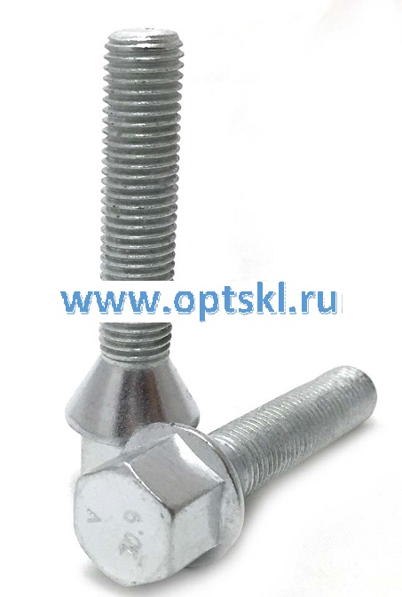 Болт М14х1,5х24 конус, ключ 17мм, цинк, C17D24 /20/40/400/