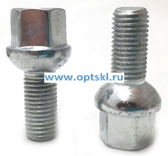 Болт М14х1,5х60 сфера, ключ 17мм, цинк S17D60 /20/40/400/