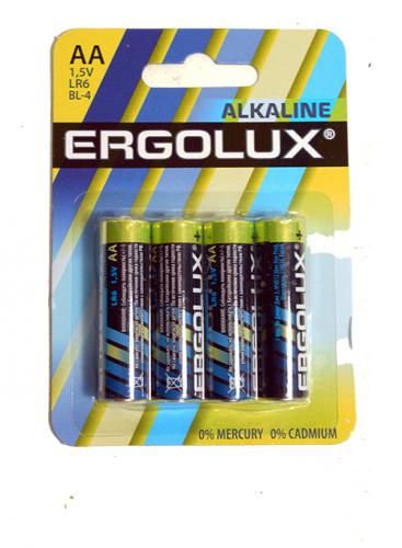 Батарейки AA: LR06-BC4 ALKALINE 1,5V ERGOLUX /4/40/720