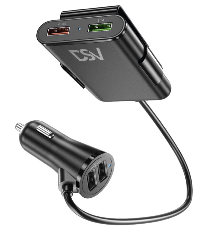 Зарядное устройство "DSV" для телефона и гаджетов 4 USB с проводом R77009