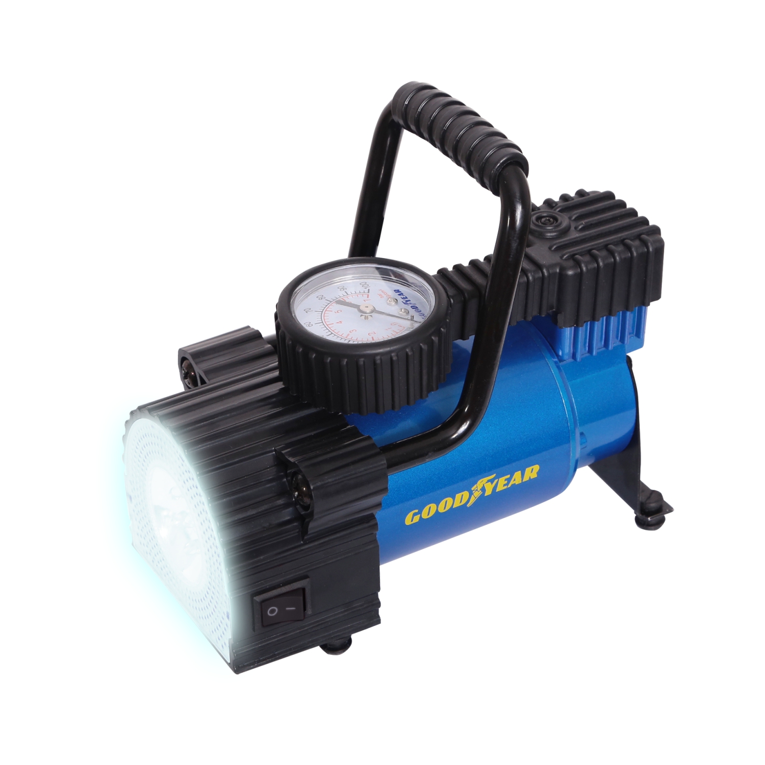 Компрессор  30 л/мин GOODYEAR GY-30L LED с фонарём, со съемной ручкой, сумка для хранения/1/4/