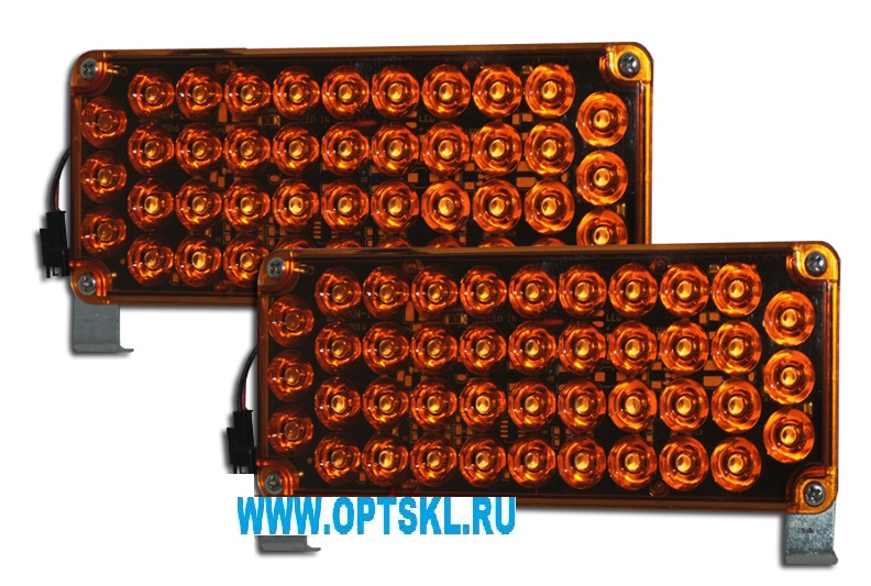 Маяк проблесковый светод. LED-18H оранжевый "Стробоскоп" DC 12-24V(комп,2шт)