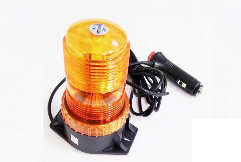 Маяк проблесковый светод. LED-818 MAGET оранжевый  на магните+стационар\крепление, в прикур. DC 12-2