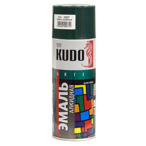 Краска аэрозоль Зеленая темная KUDO KU1007 универсальная 520мл