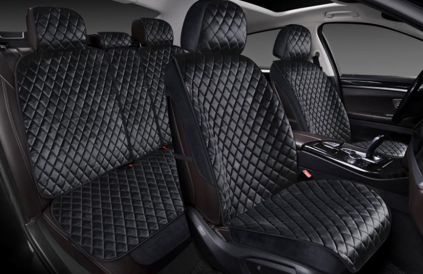 Накидки 3D PSV Romb Next (Черный), комплект на весь салон, велюр
